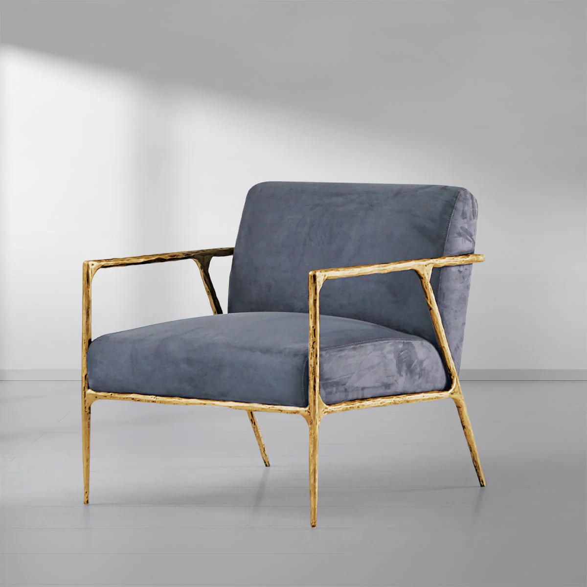 Hand-Forged Metal Retro Silver Iron Frame Track Armchair - Image 19