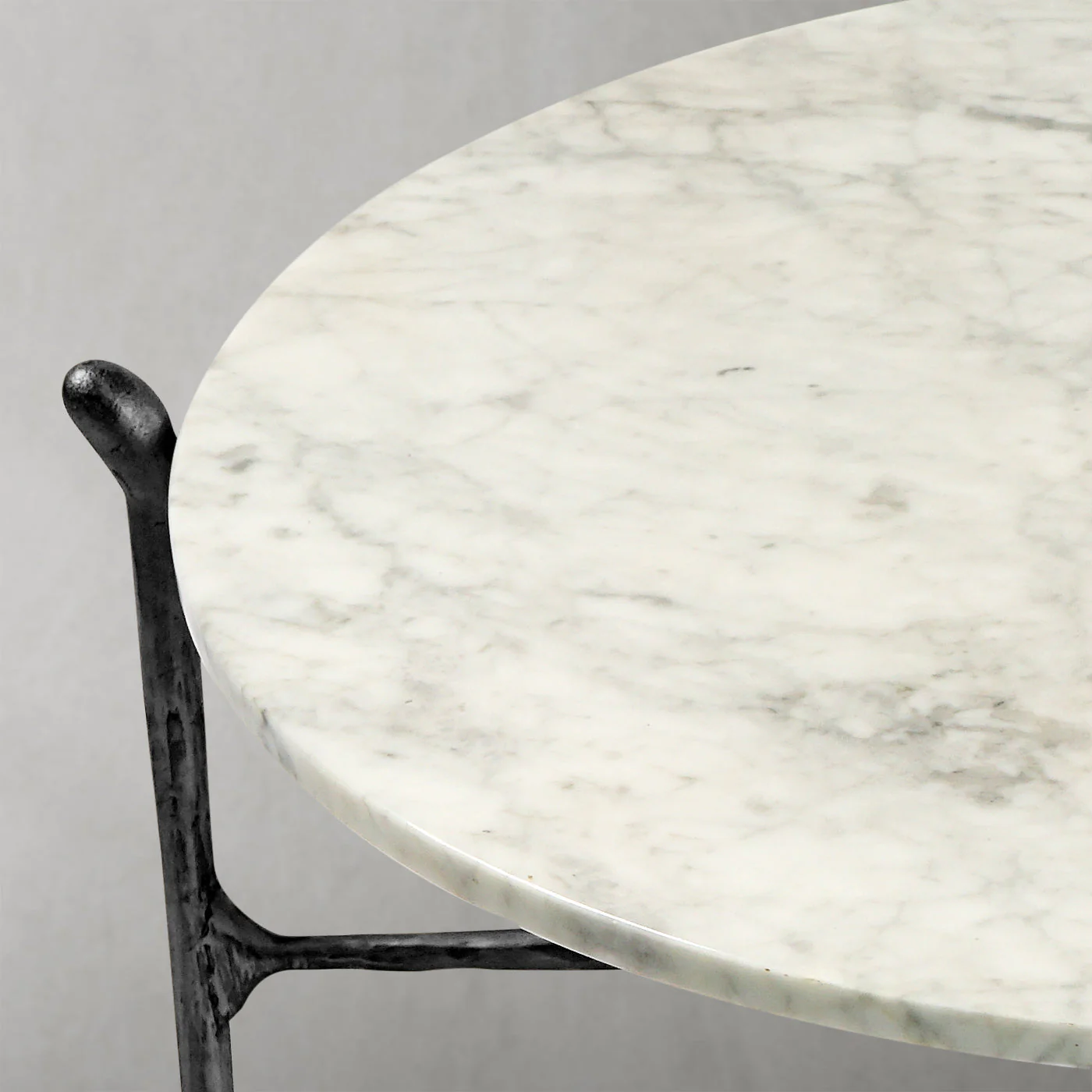 Hand-Forged Metal Round  Horn Marble Coffee Table & Side Table - Image 15