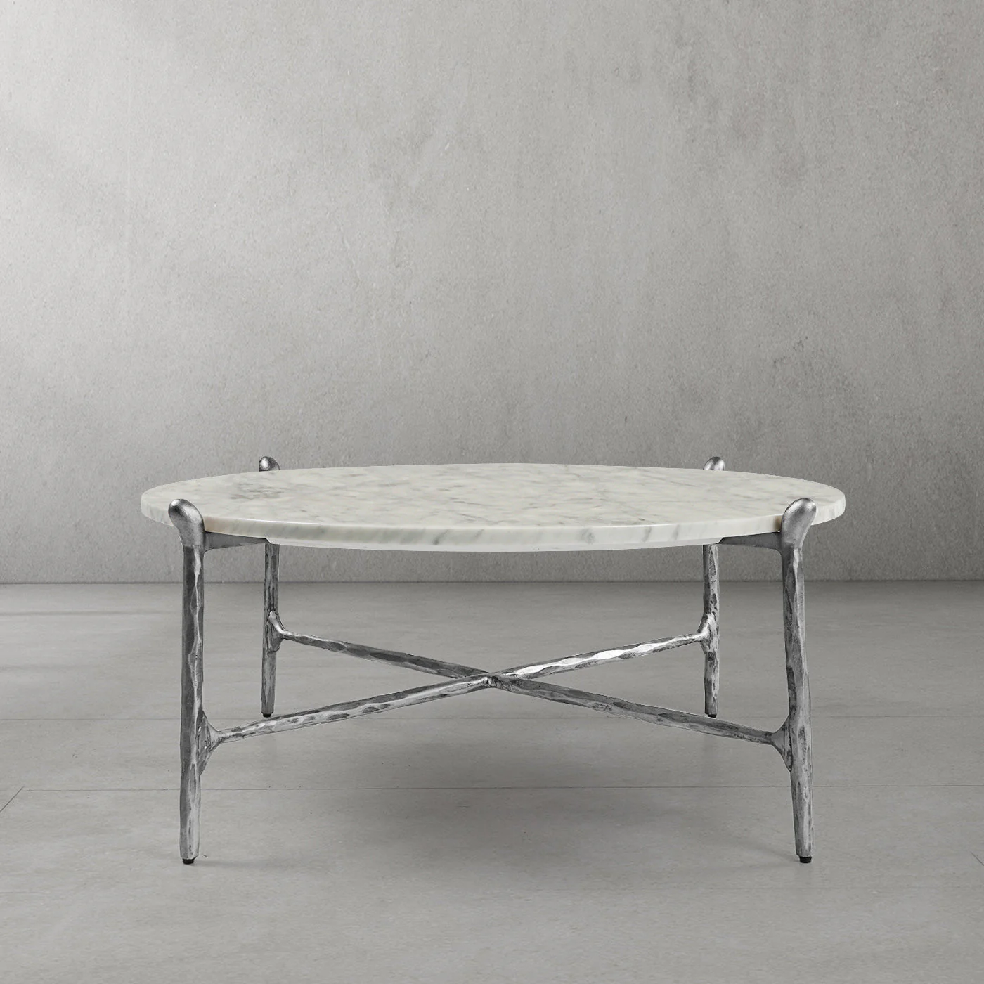 Hand-Forged Metal Round  Horn Marble Coffee Table & Side Table - Image 19