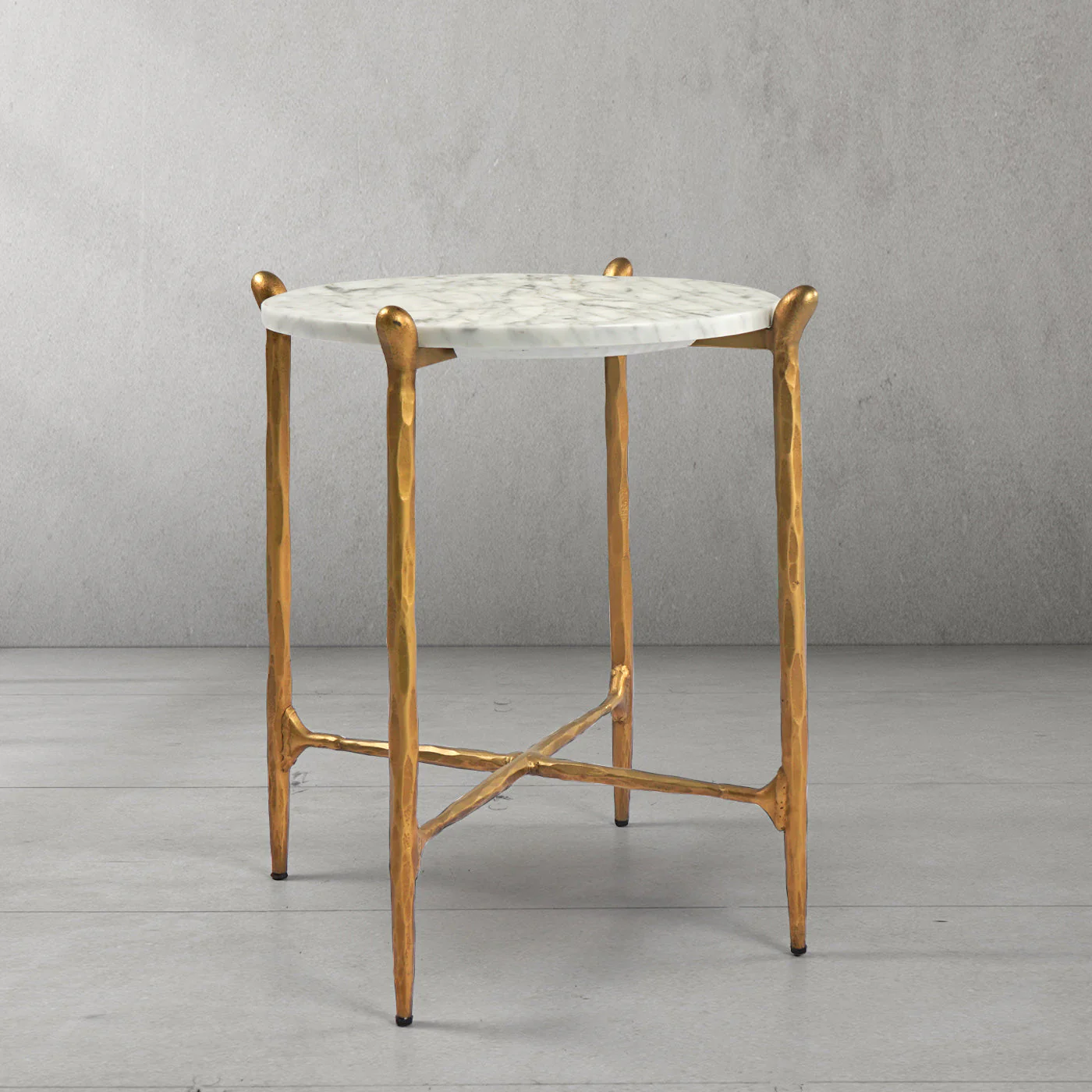 Hand-Forged Metal Round  Horn Marble Coffee Table & Side Table - Image 25