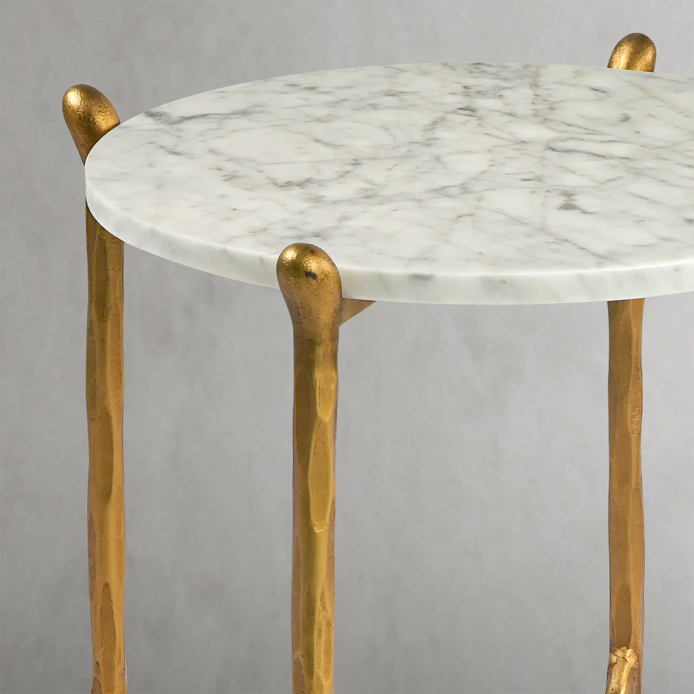 Hand-Forged Metal Round  Horn Marble Coffee Table & Side Table - Image 27