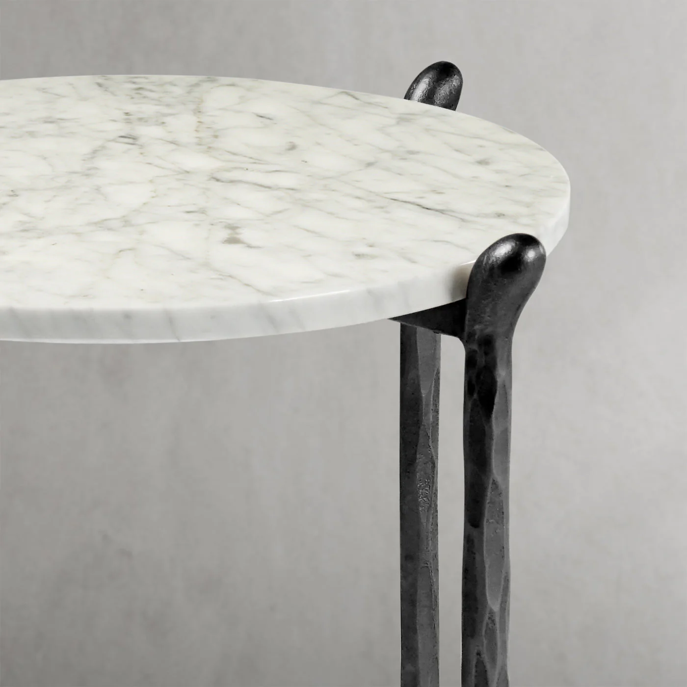 Hand-Forged Metal Round  Horn Marble Coffee Table & Side Table - Image 34