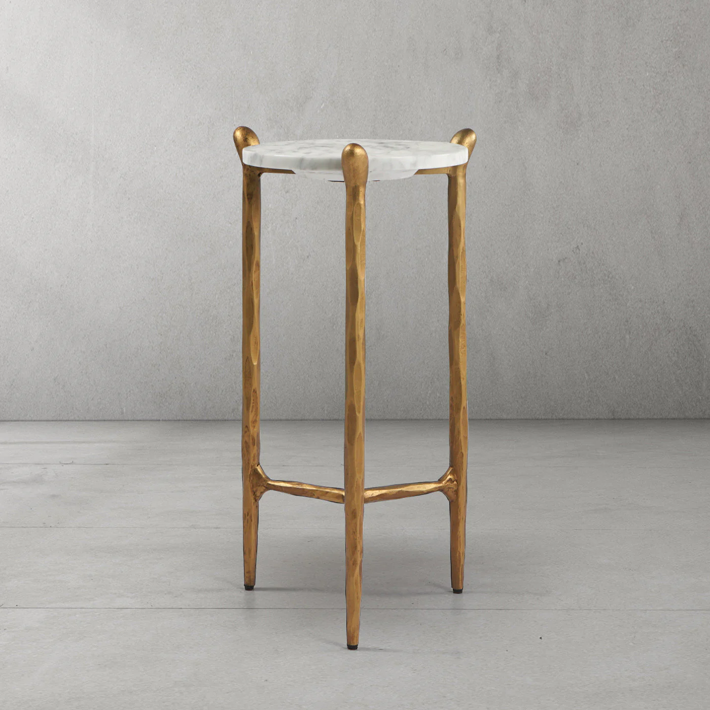 Hand-Forged Metal Round  Horn Marble Coffee Table & Side Table - Image 41
