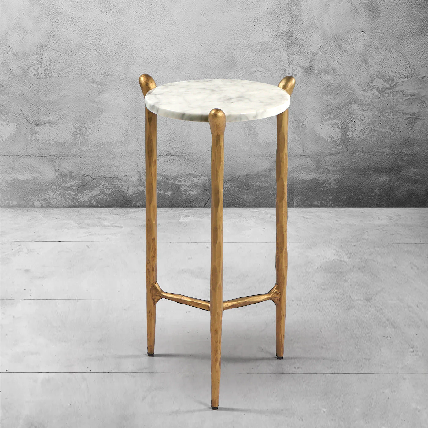Hand-Forged Metal Round  Horn Marble Coffee Table & Side Table - Image 42