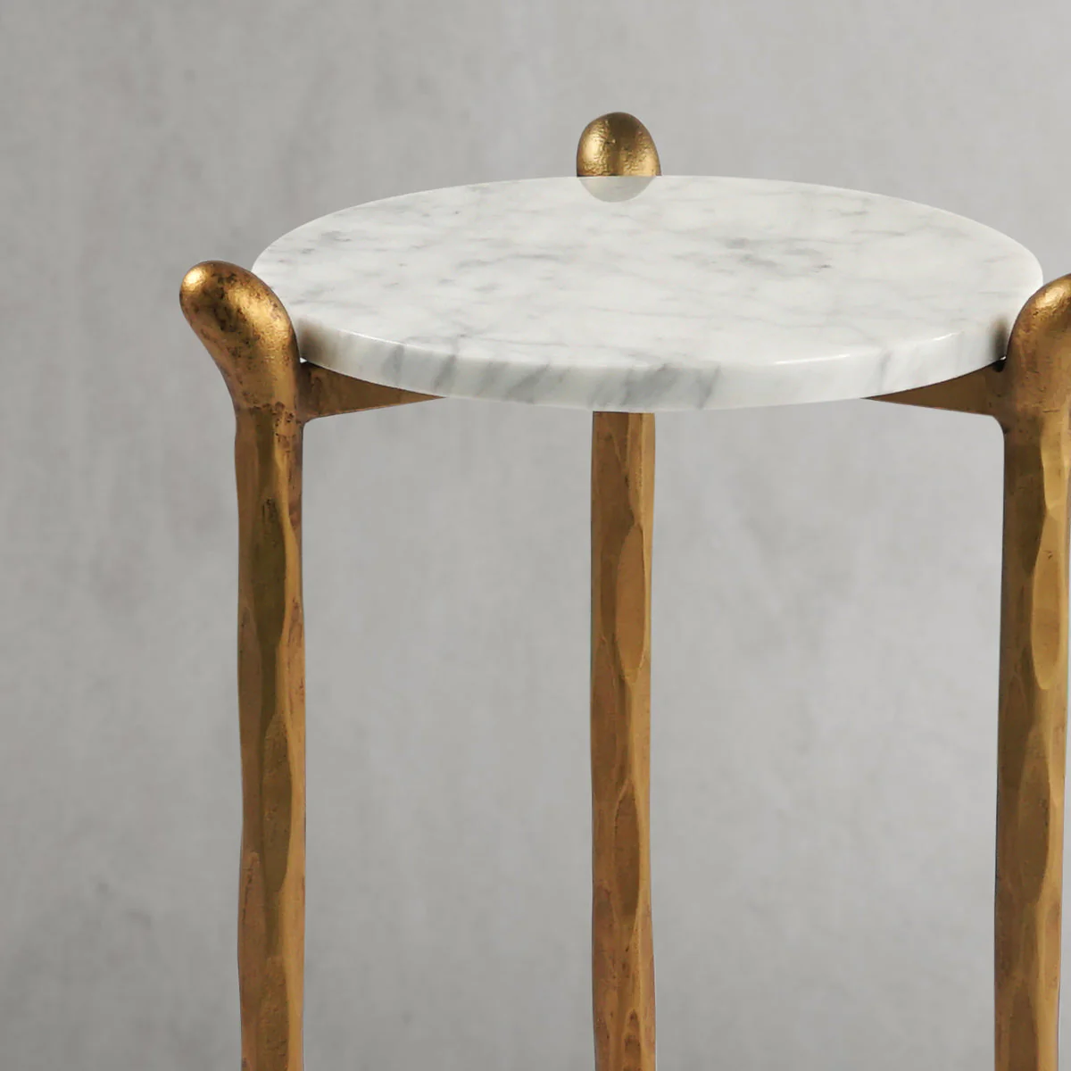Hand-Forged Metal Round  Horn Marble Coffee Table & Side Table - Image 44