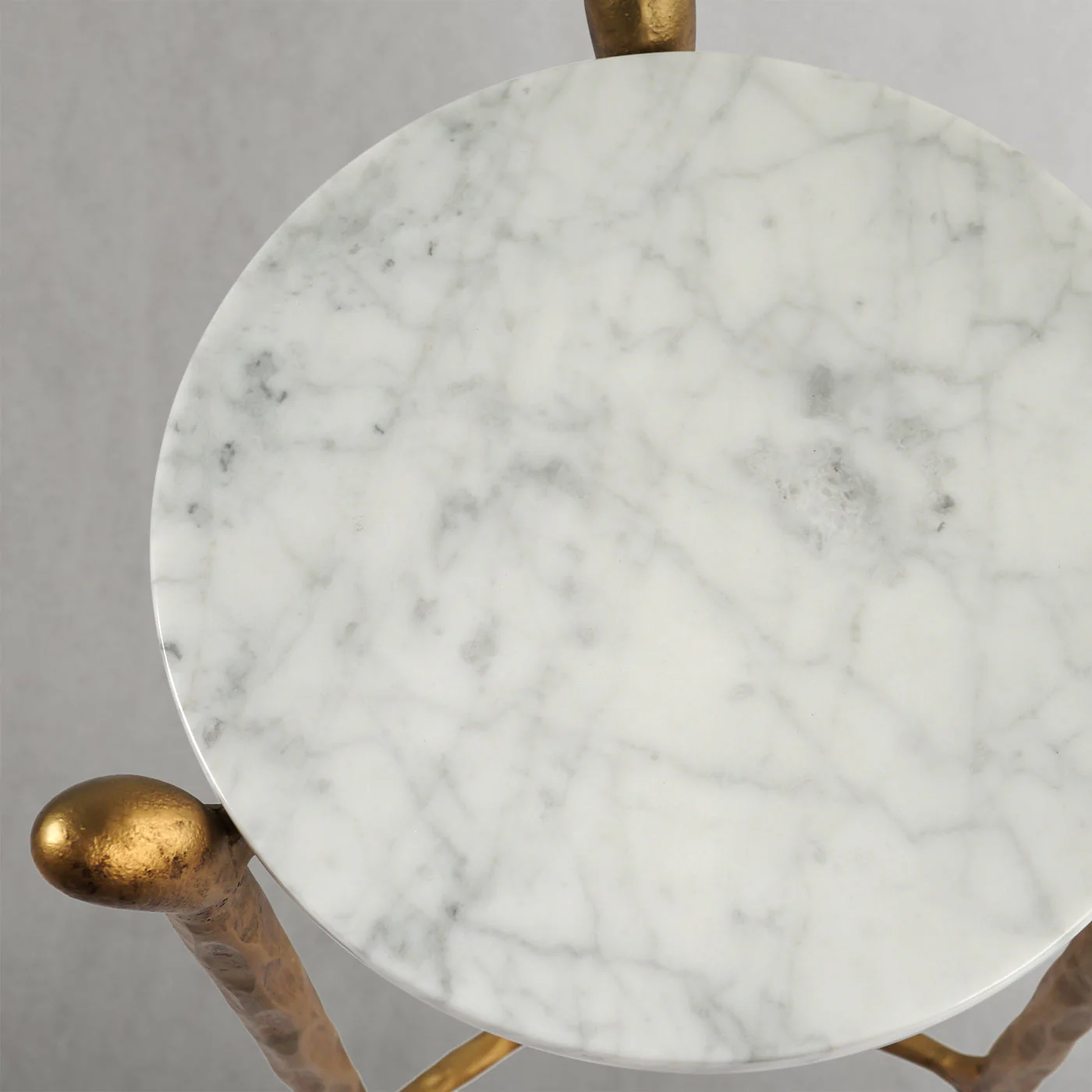 Hand-Forged Metal Round  Horn Marble Coffee Table & Side Table - Image 45