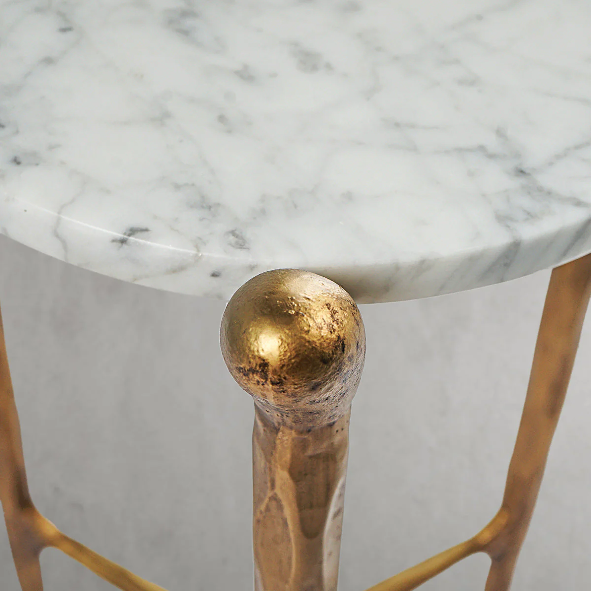 Hand-Forged Metal Round  Horn Marble Coffee Table & Side Table - Image 46