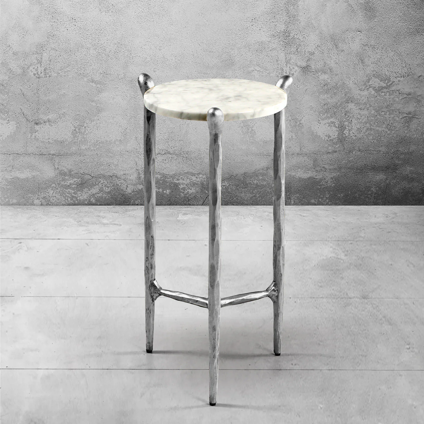 Hand-Forged Metal Round  Horn Marble Coffee Table & Side Table - Image 54