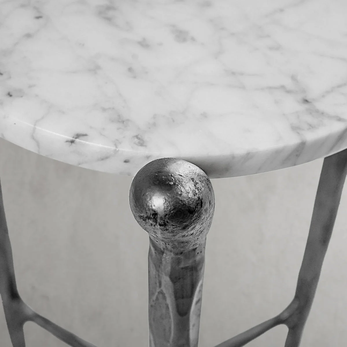 Hand-Forged Metal Round  Horn Marble Coffee Table & Side Table - Image 58