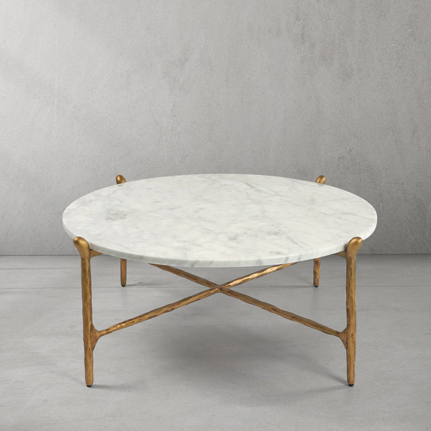 Hand-Forged Metal Round  Horn Marble Coffee Table & Side Table - Image 6