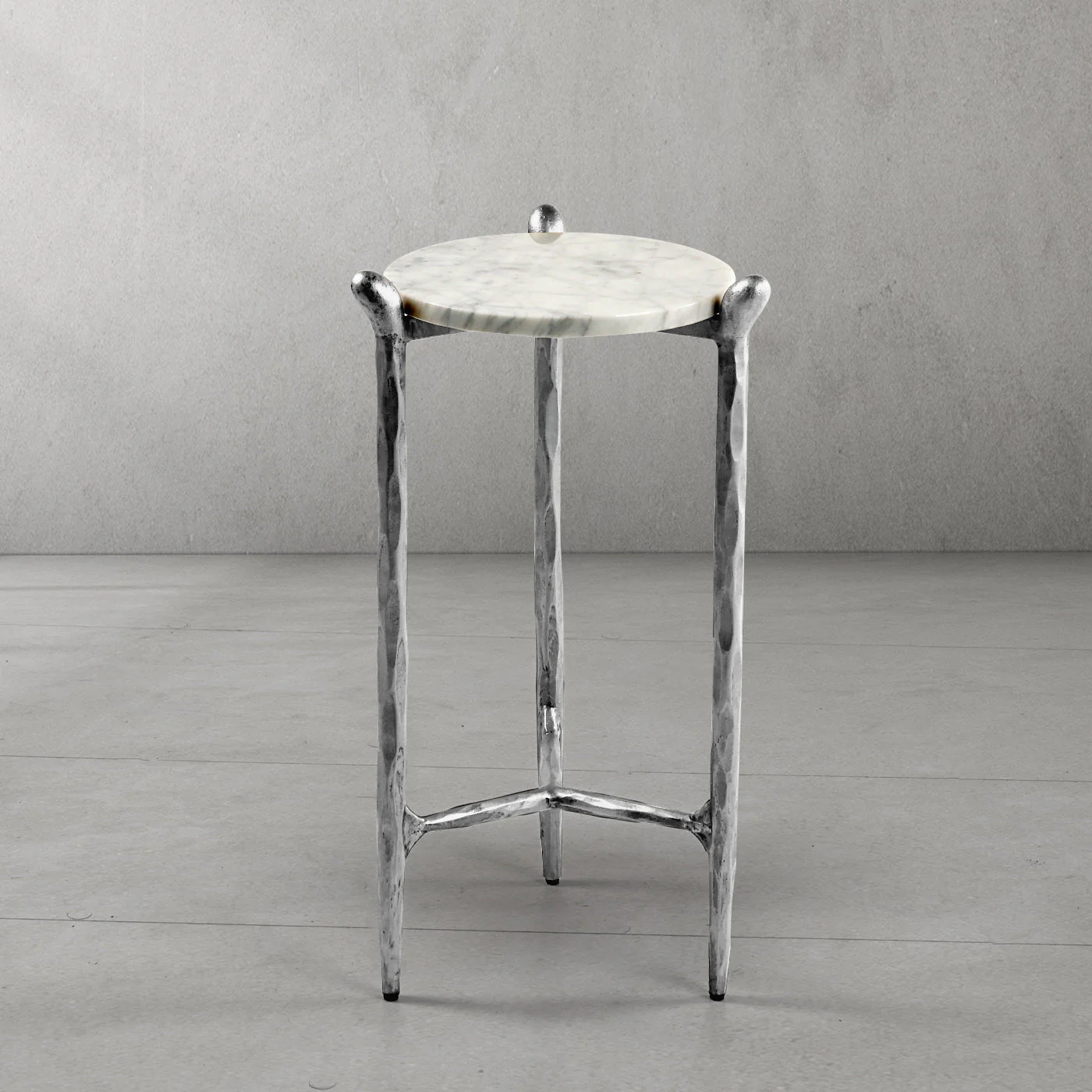 Hand-Forged Metal Round  Horn Marble Coffee Table & Side Table - Image 61
