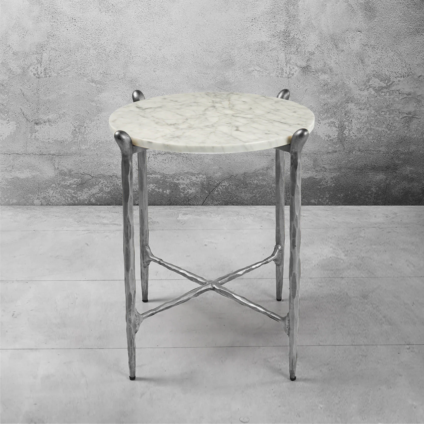 Hand-Forged Metal Round  Horn Marble Coffee Table & Side Table - Image 64