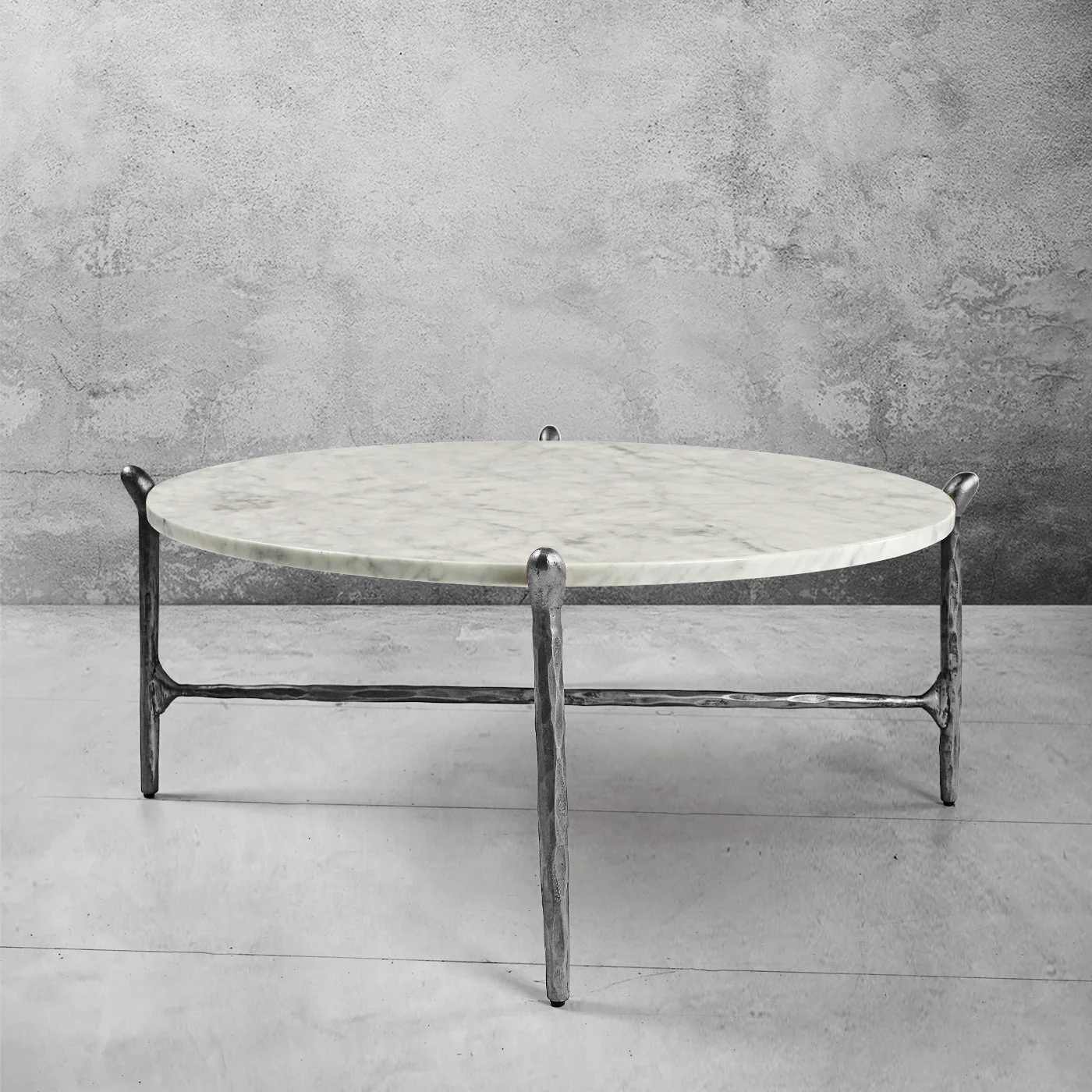 Hand-Forged Metal Round  Horn Marble Coffee Table & Side Table - Image 67