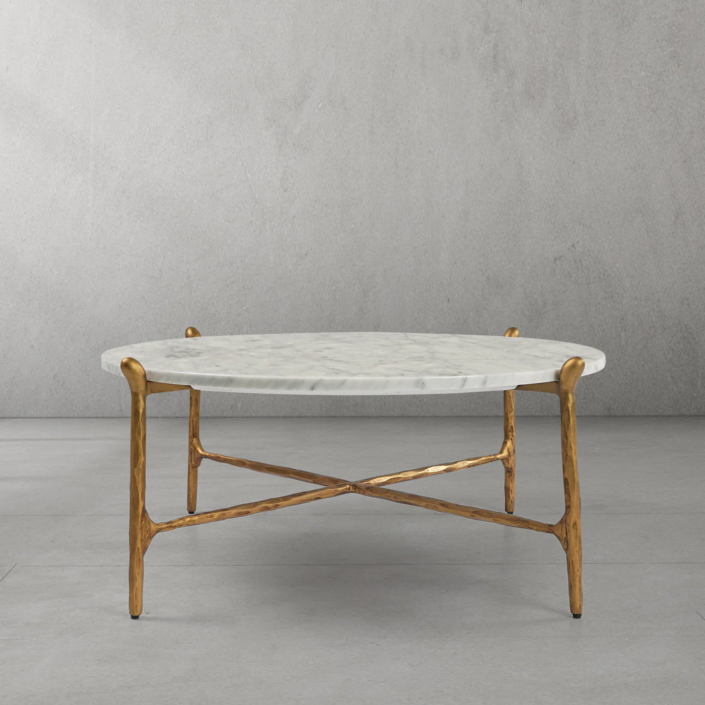 Hand-Forged Metal Round  Horn Marble Coffee Table & Side Table - Image 74