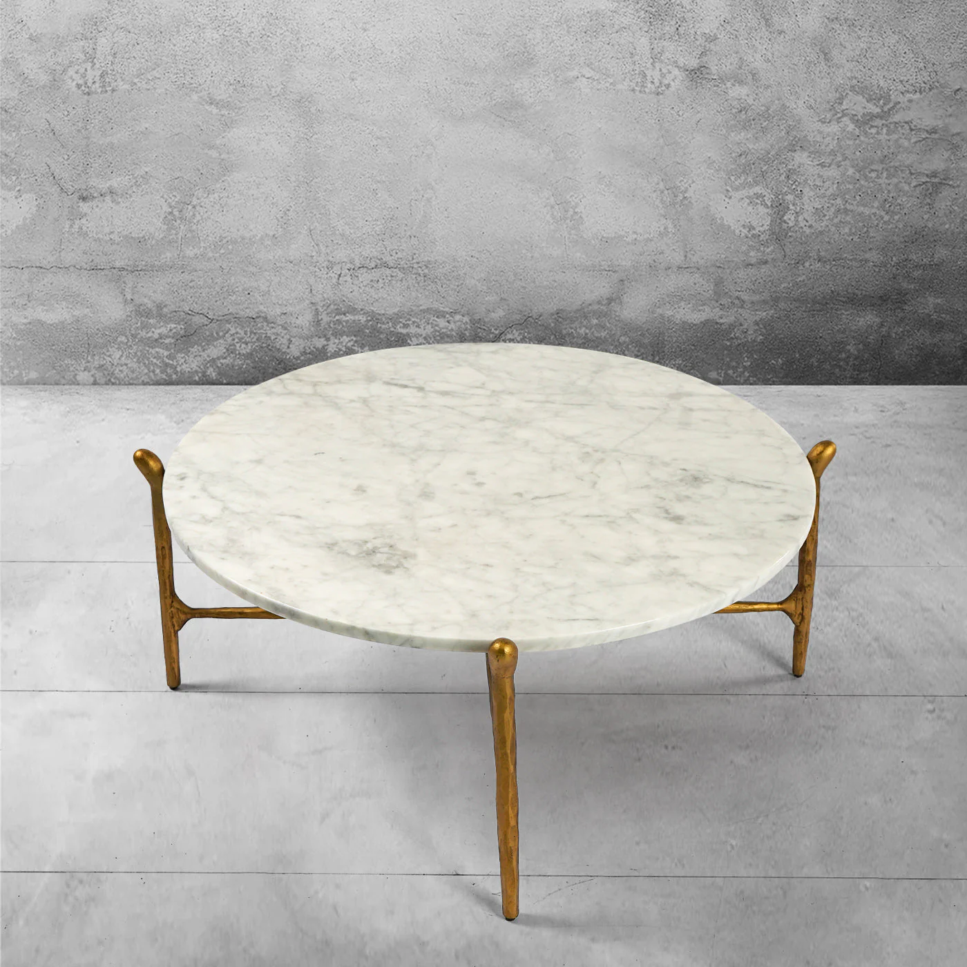 Hand-Forged Metal Round  Horn Marble Coffee Table & Side Table - Image 8