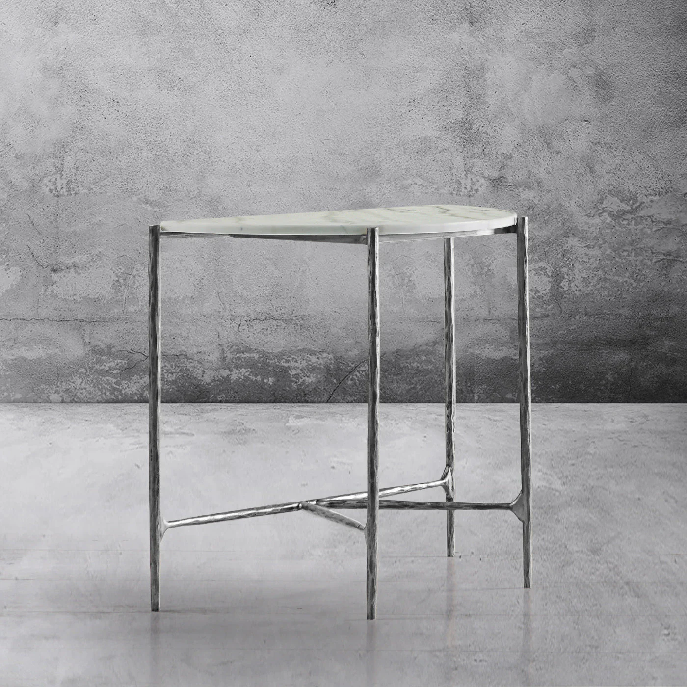 Hand-Forged Metal Semi-circle Console Table - Image 11