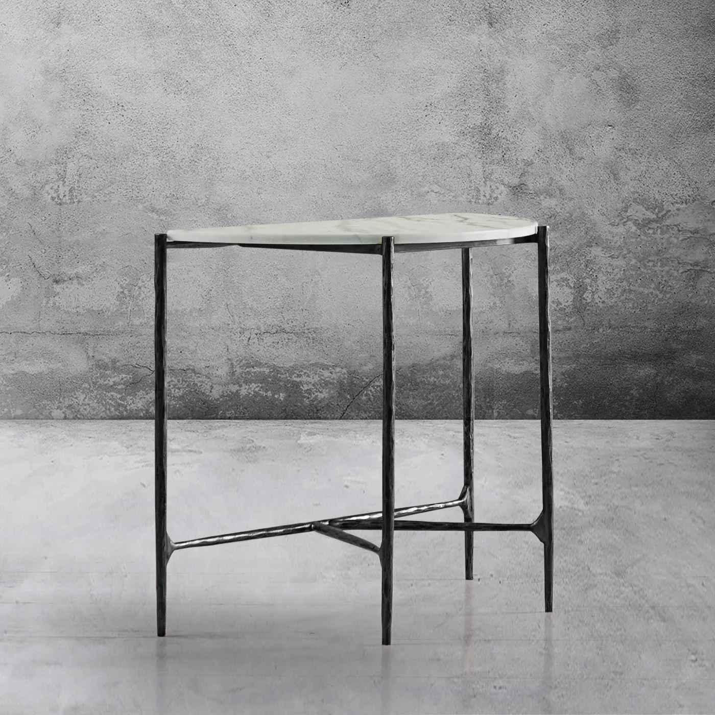 Hand-Forged Metal Semi-circle Console Table - Image 3