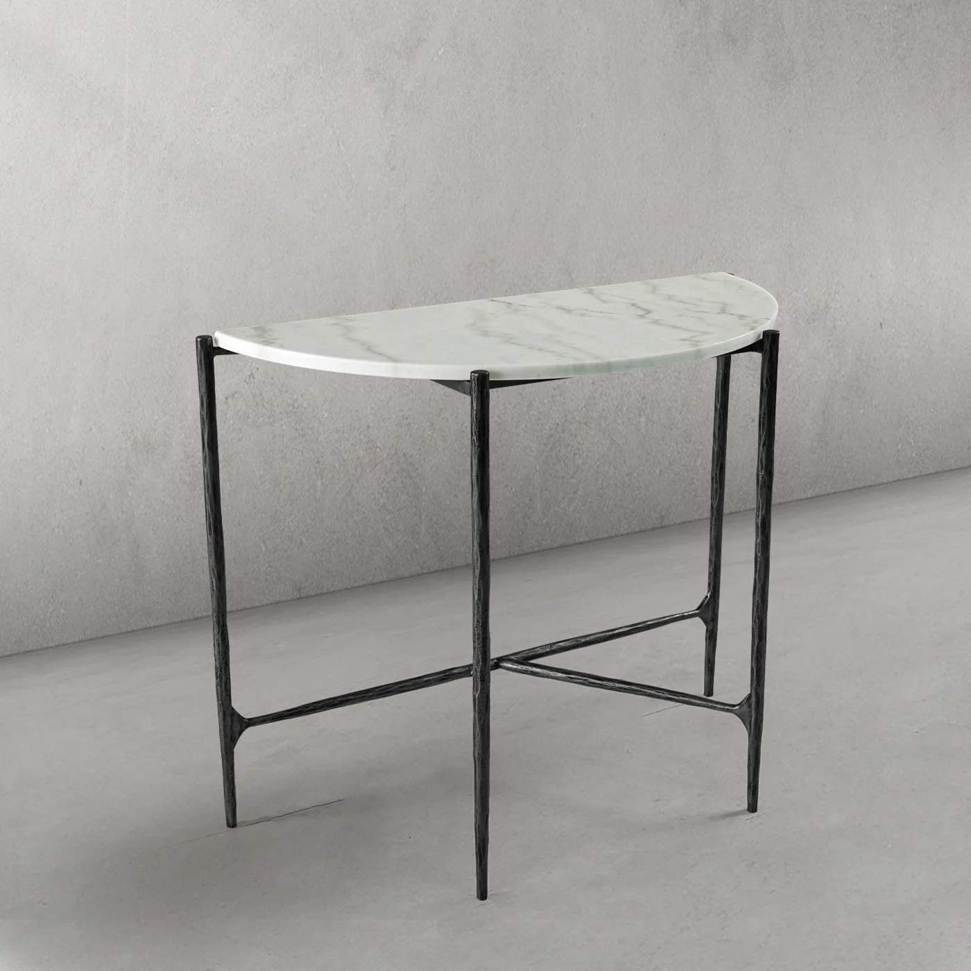 Hand-Forged Metal Semi-circle Console Table - Image 4
