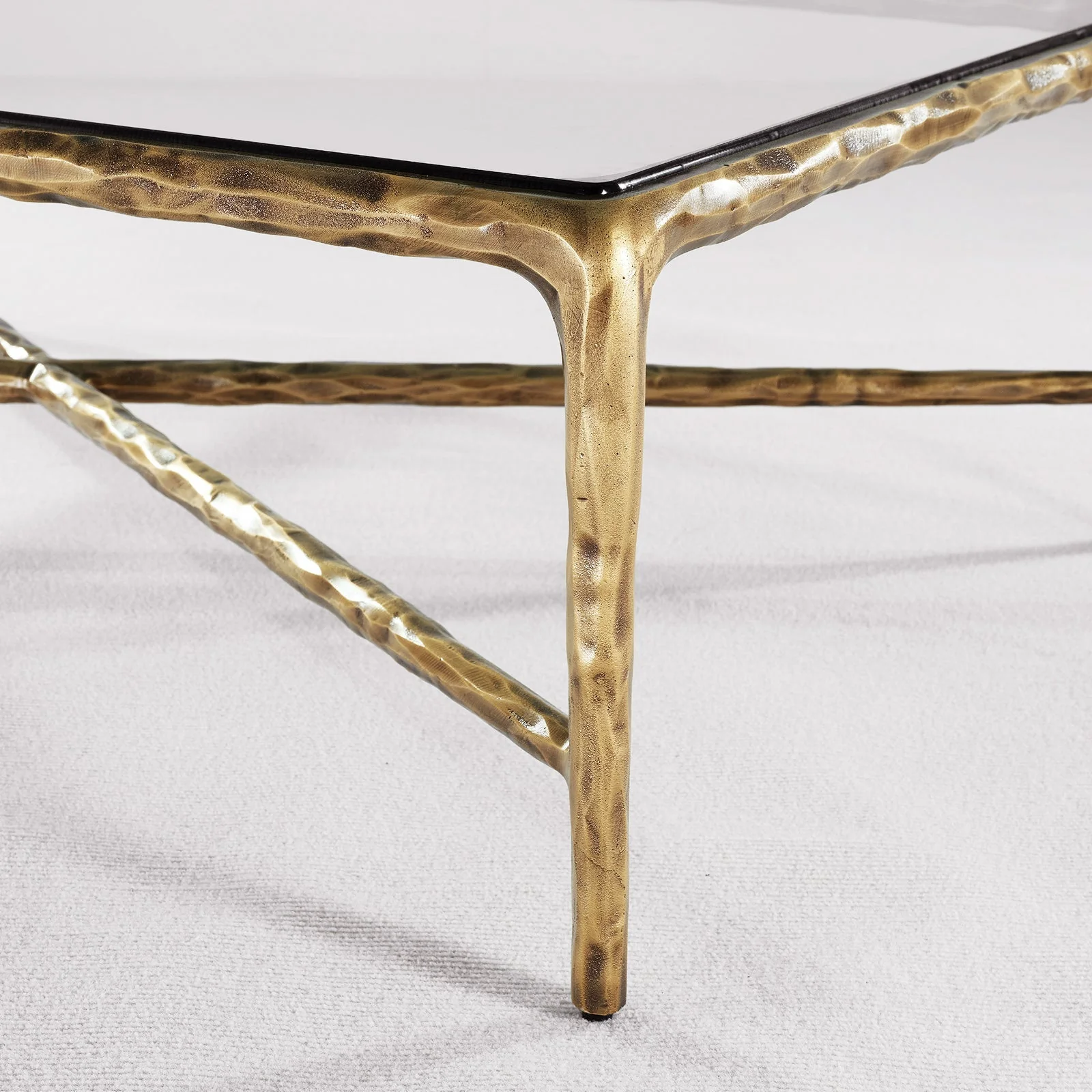 Hand-Forged Metal Square Glass Coffee Table - Image 13