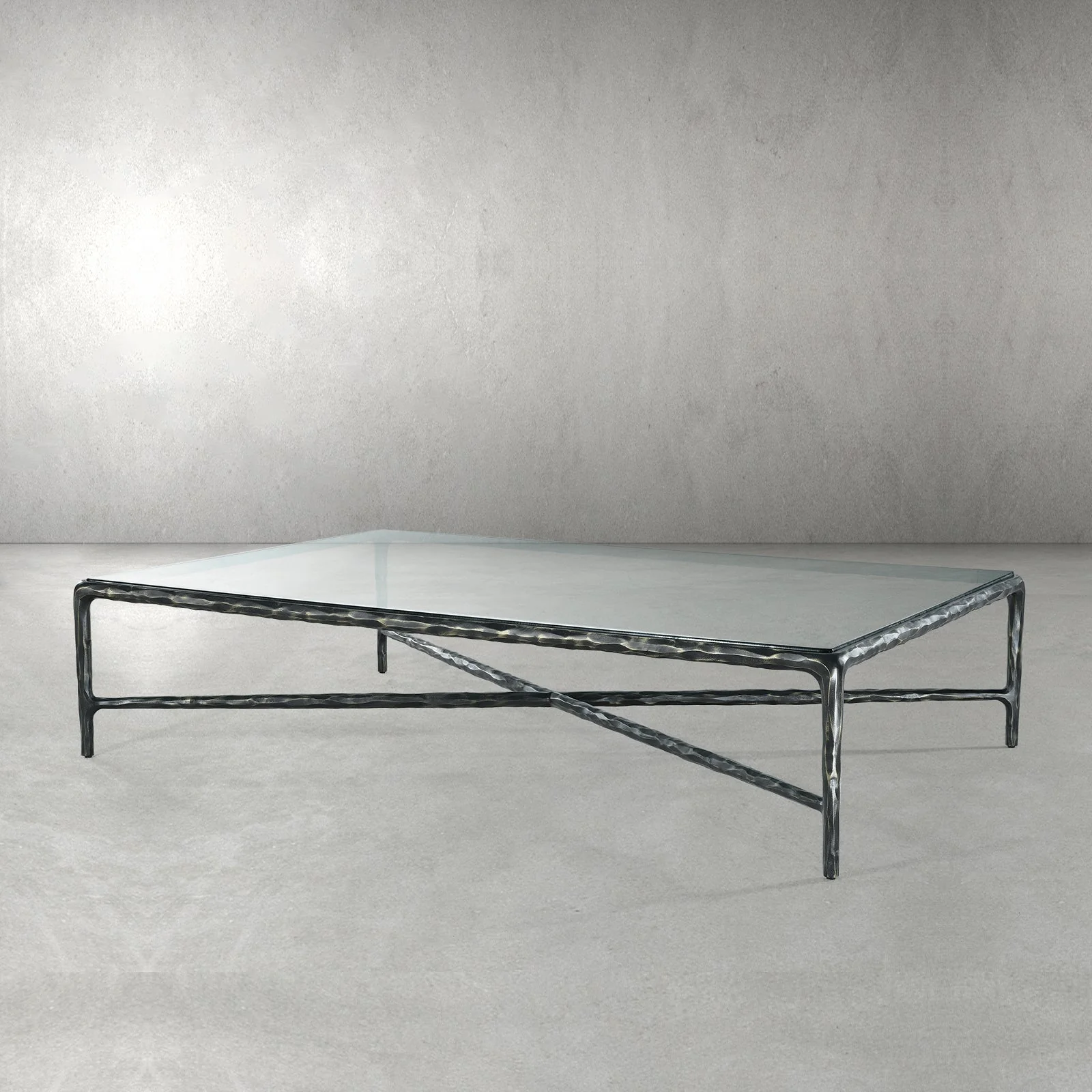 Hand-Forged Metal Square Glass Coffee Table - Image 19