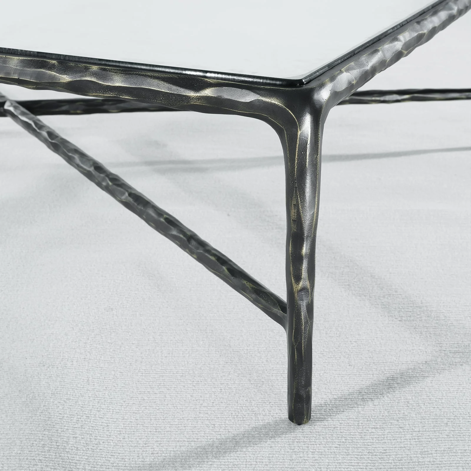 Hand-Forged Metal Square Glass Coffee Table - Image 20