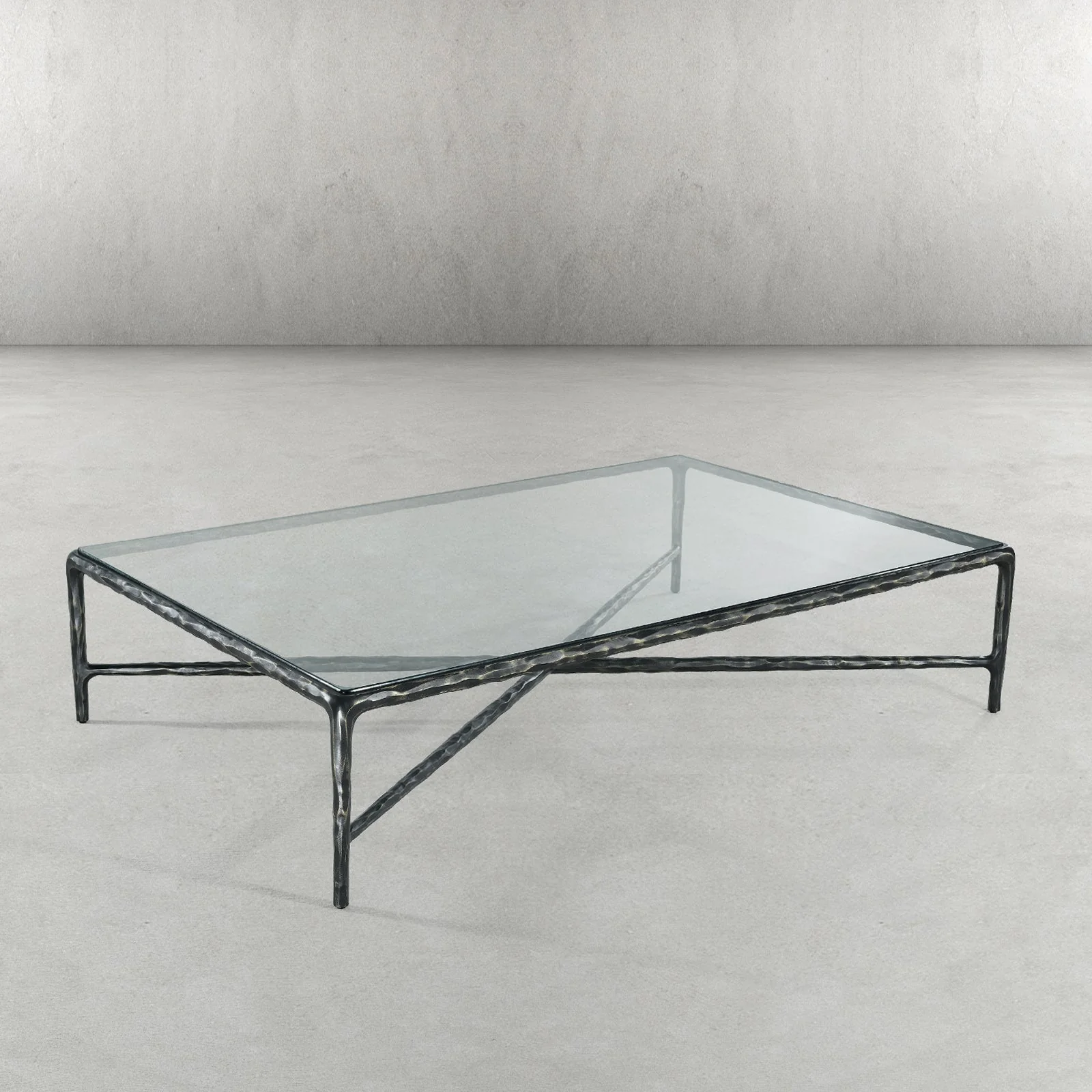 Hand-Forged Metal Square Glass Coffee Table - Image 21