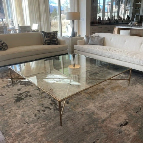 Hand-Forged Metal Square Glass Coffee Table - Image 25
