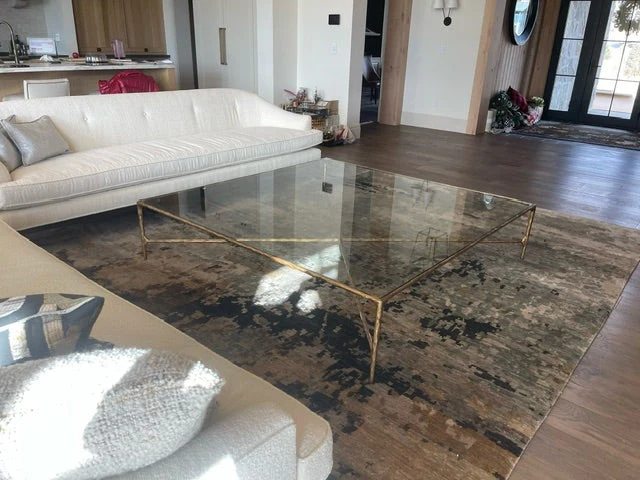Hand-Forged Metal Square Glass Coffee Table - Image 7