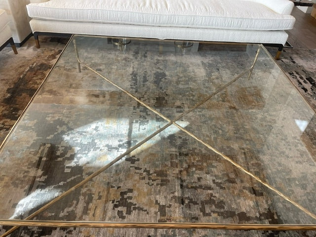 Hand-Forged Metal Square Glass Coffee Table - Image 8
