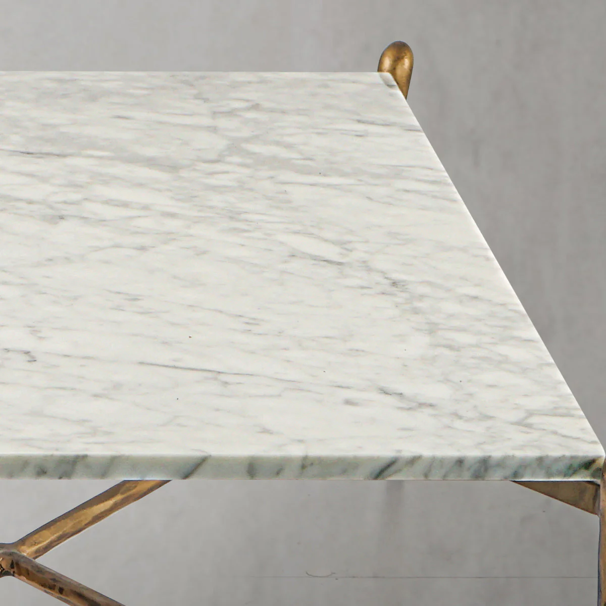 Hand-Forged Metal Square Horn Marble Coffee Table 39" 50" - Image 17