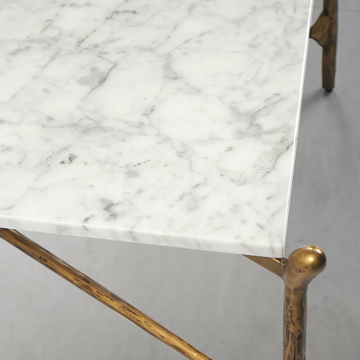 Hand-Forged Metal Square Horn Marble Coffee Table 39" 50" - Image 19
