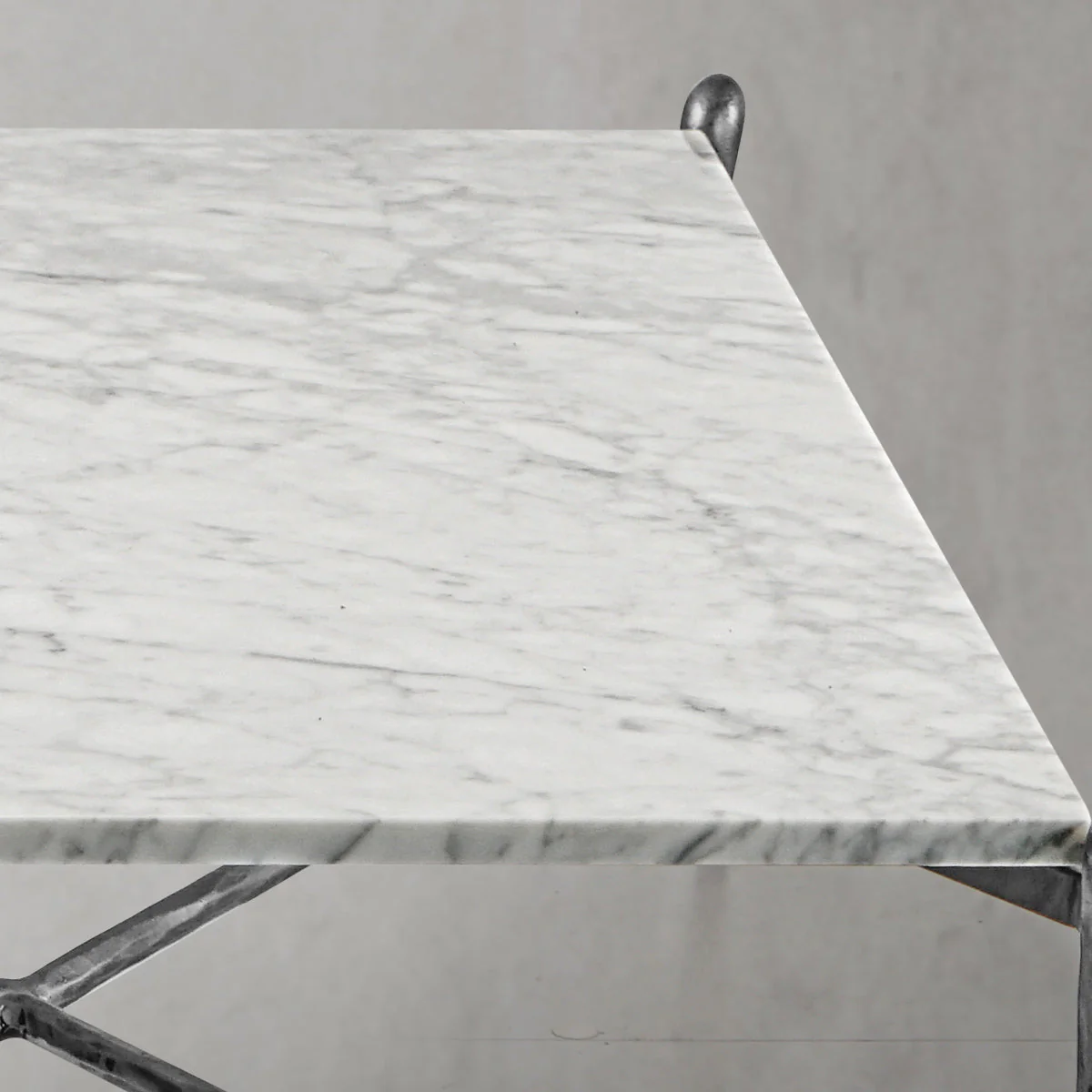 Hand-Forged Metal Square Horn Marble Coffee Table 39" 50" - Image 31