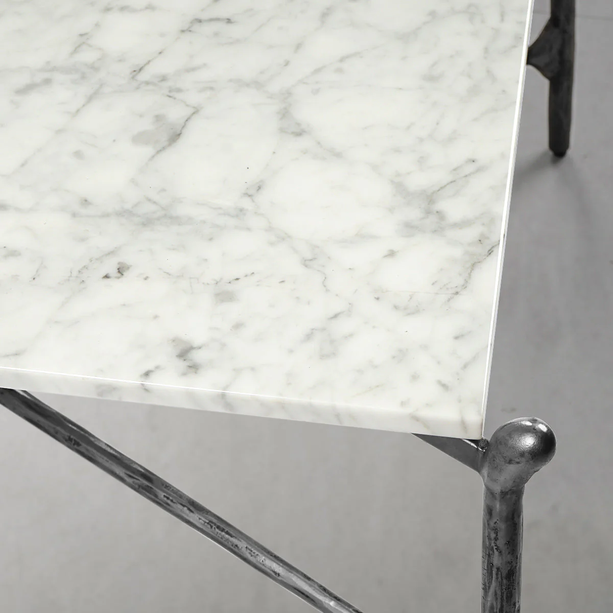Hand-Forged Metal Square Horn Marble Coffee Table 39" 50" - Image 33