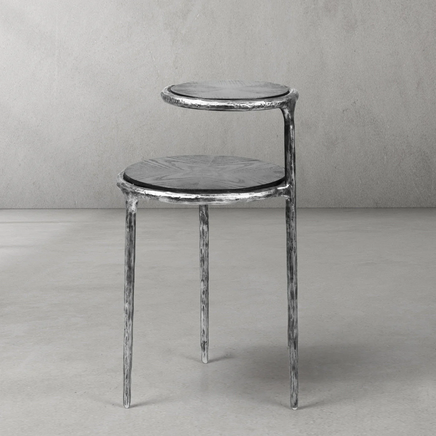 Hand-Forged Metal Tiered Accent Table - Image 15