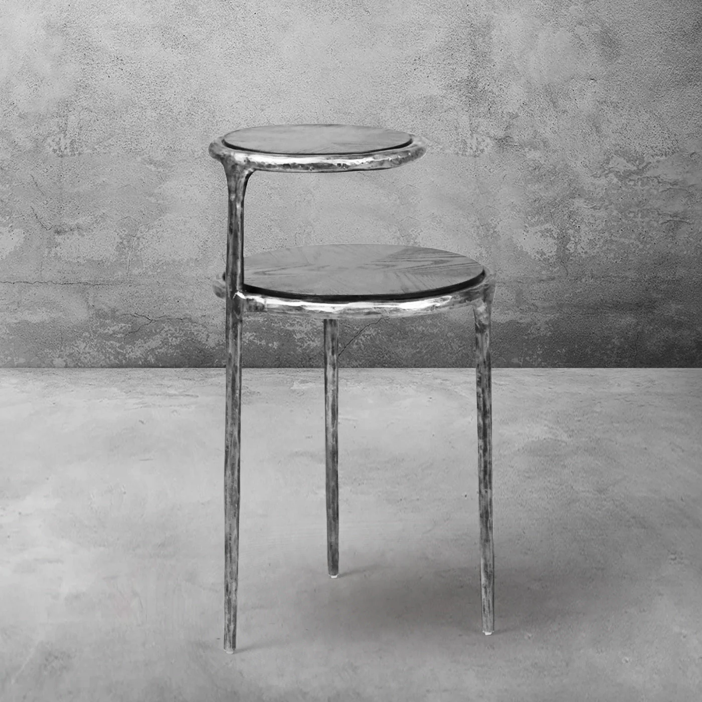 Hand-Forged Metal Tiered Accent Table - Image 16