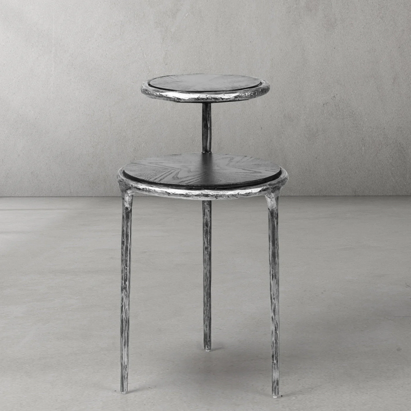 Hand-Forged Metal Tiered Accent Table - Image 17