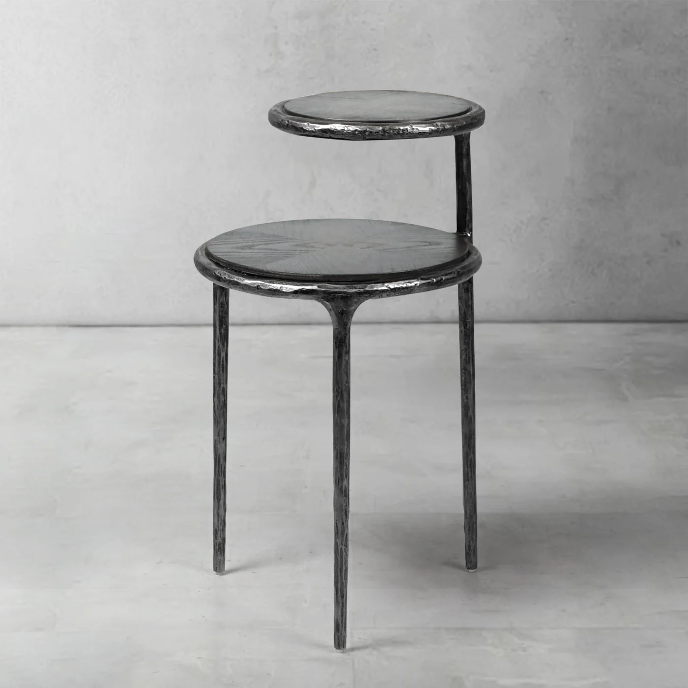 Hand-Forged Metal Tiered Accent Table - Image 25