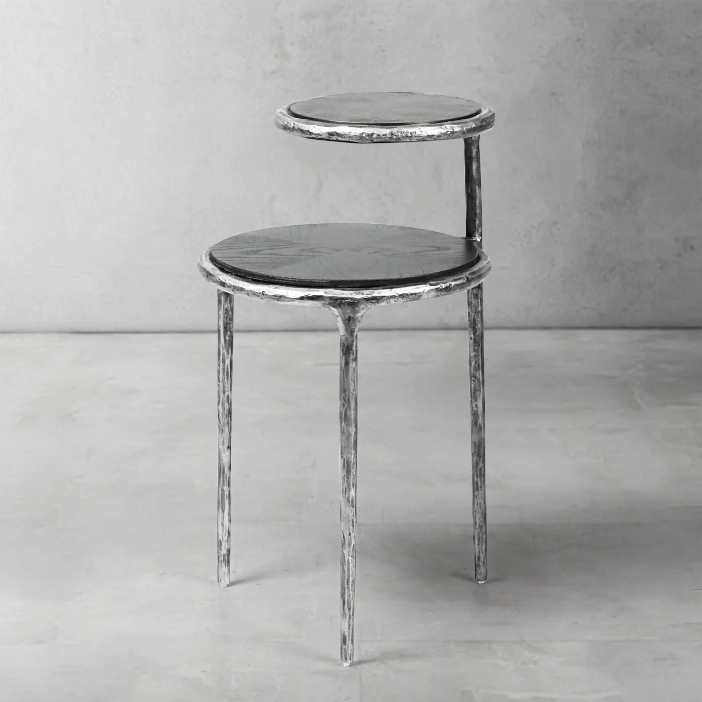 Hand-Forged Metal Tiered Accent Table - Image 26