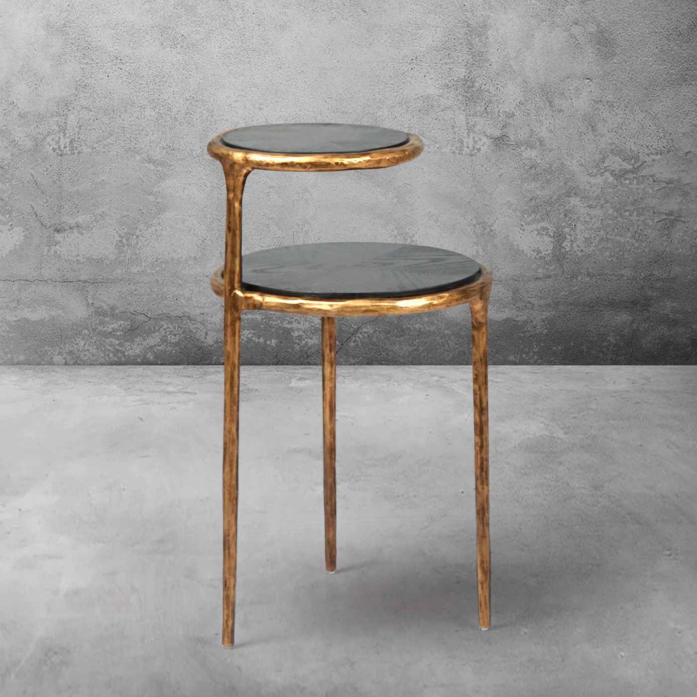 Hand-Forged Metal Tiered Accent Table - Image 4