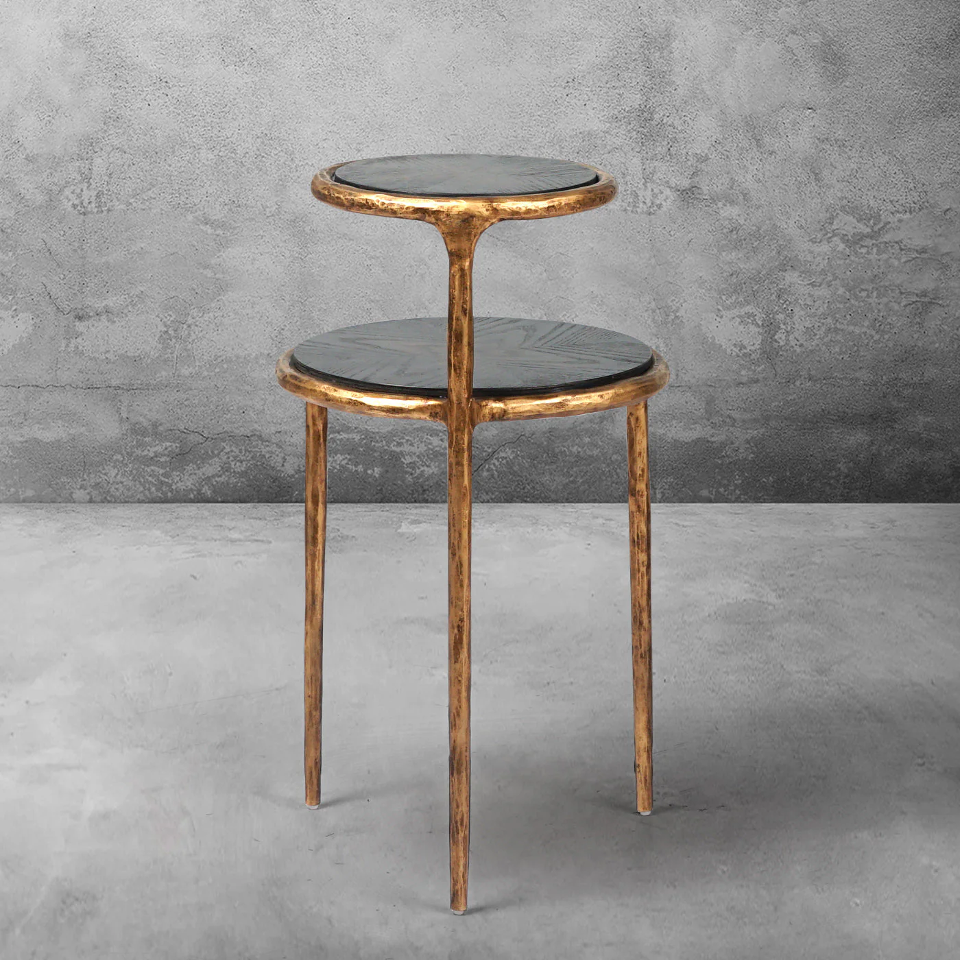 Hand-Forged Metal Tiered Accent Table - Image 5