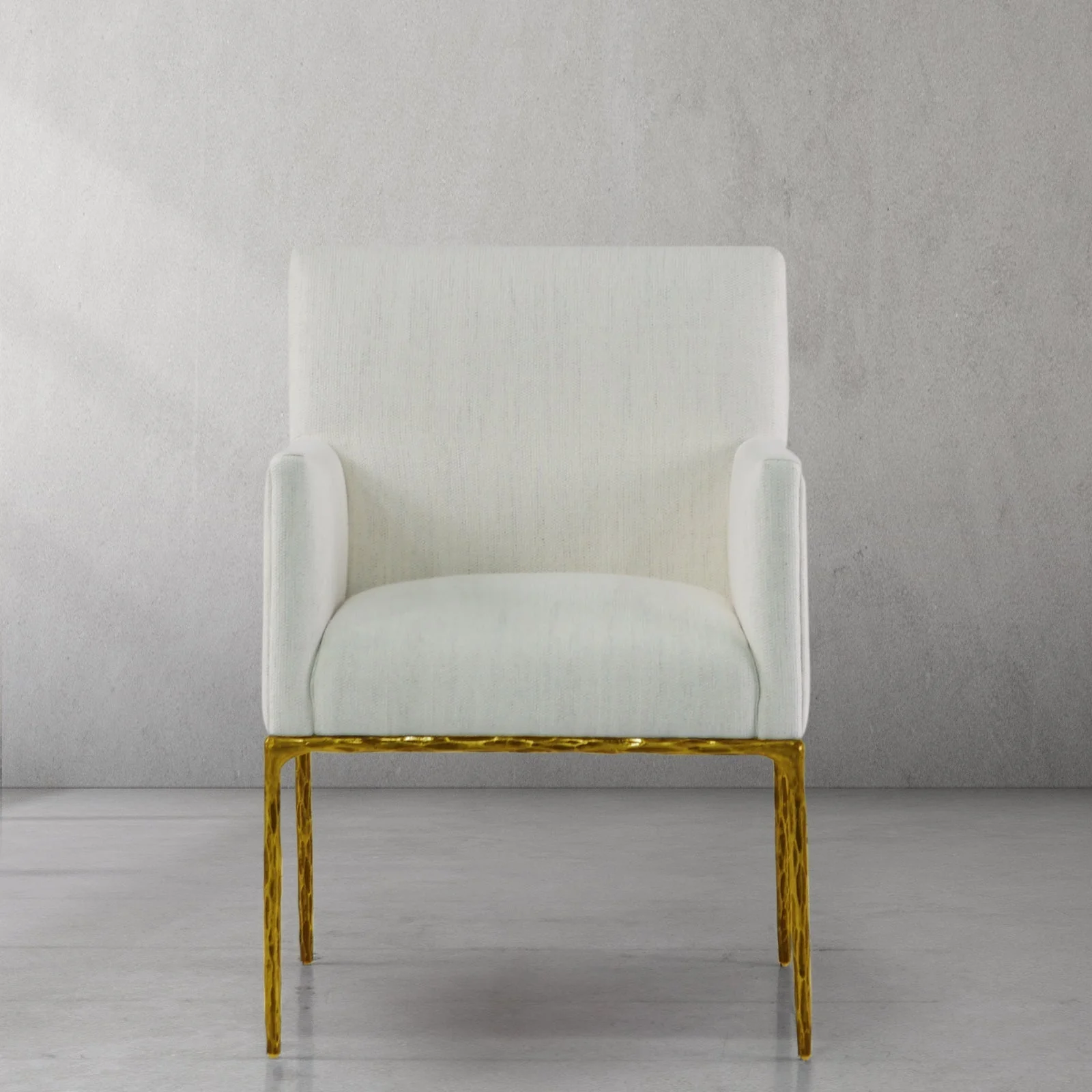 Hand-Forged Metal Track Fabric Lounge Armchair - Image 2
