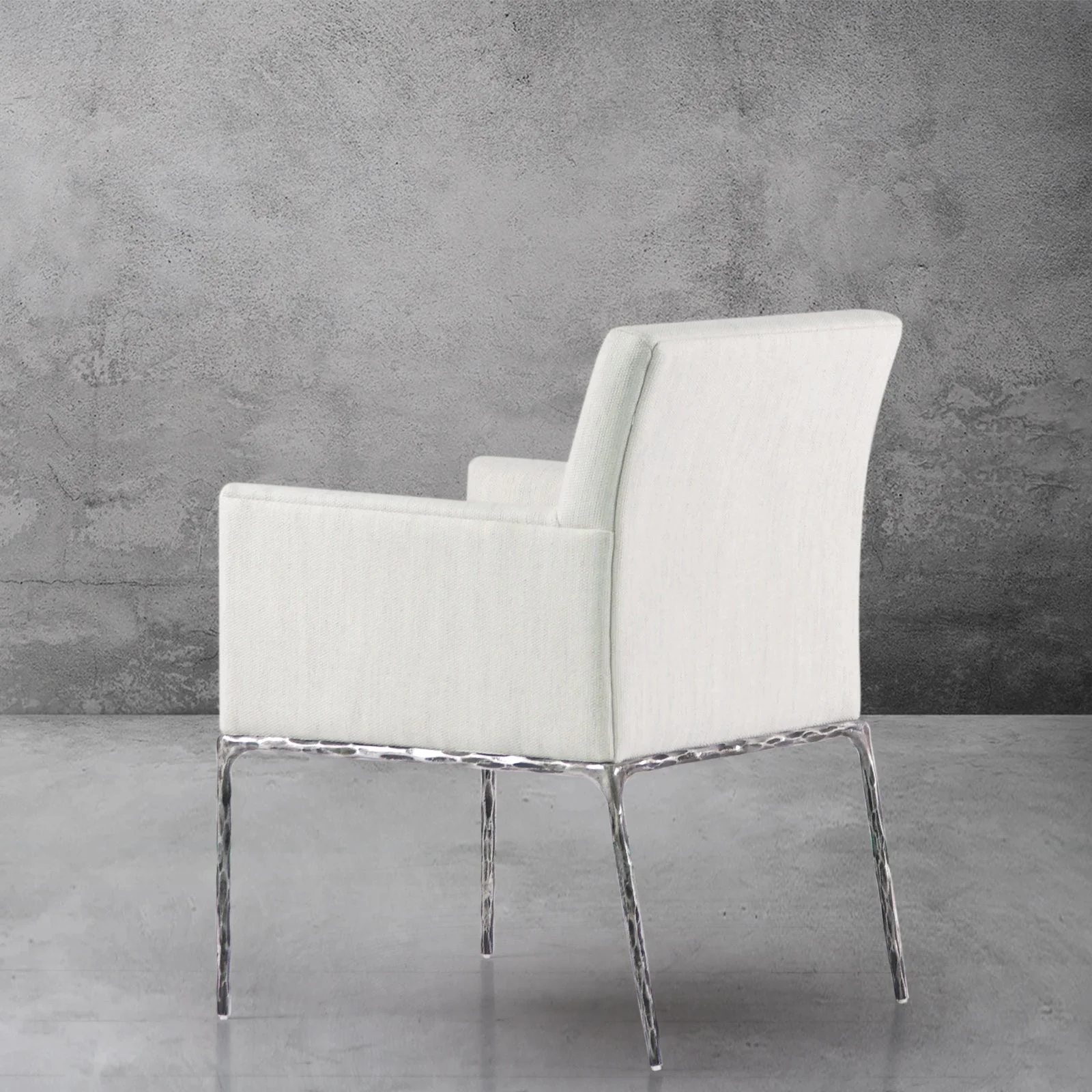 Hand-Forged Metal Track Fabric Lounge Armchair - Image 21