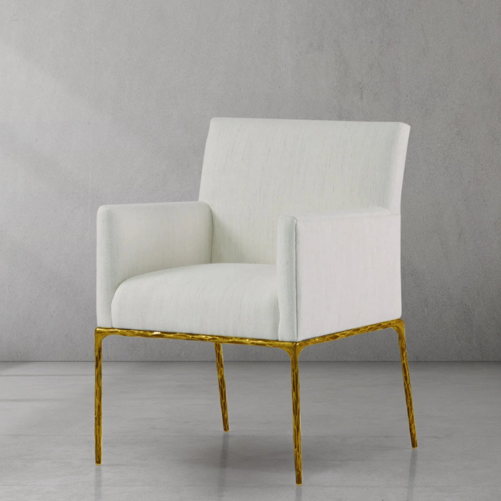 Hand-Forged Metal Track Fabric Lounge Armchair - Image 25