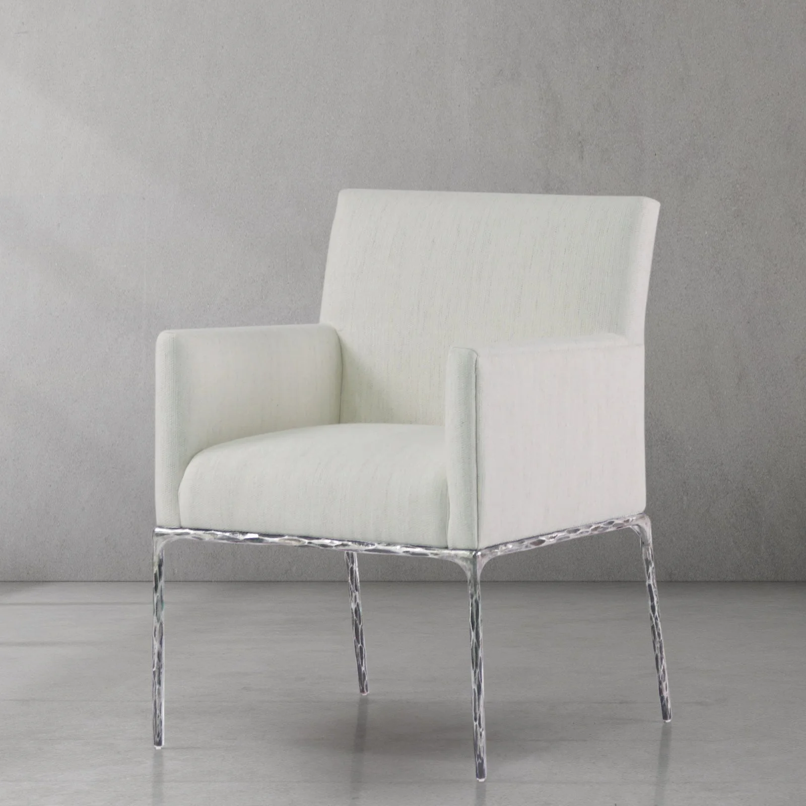 Hand-Forged Metal Track Fabric Lounge Armchair - Image 27