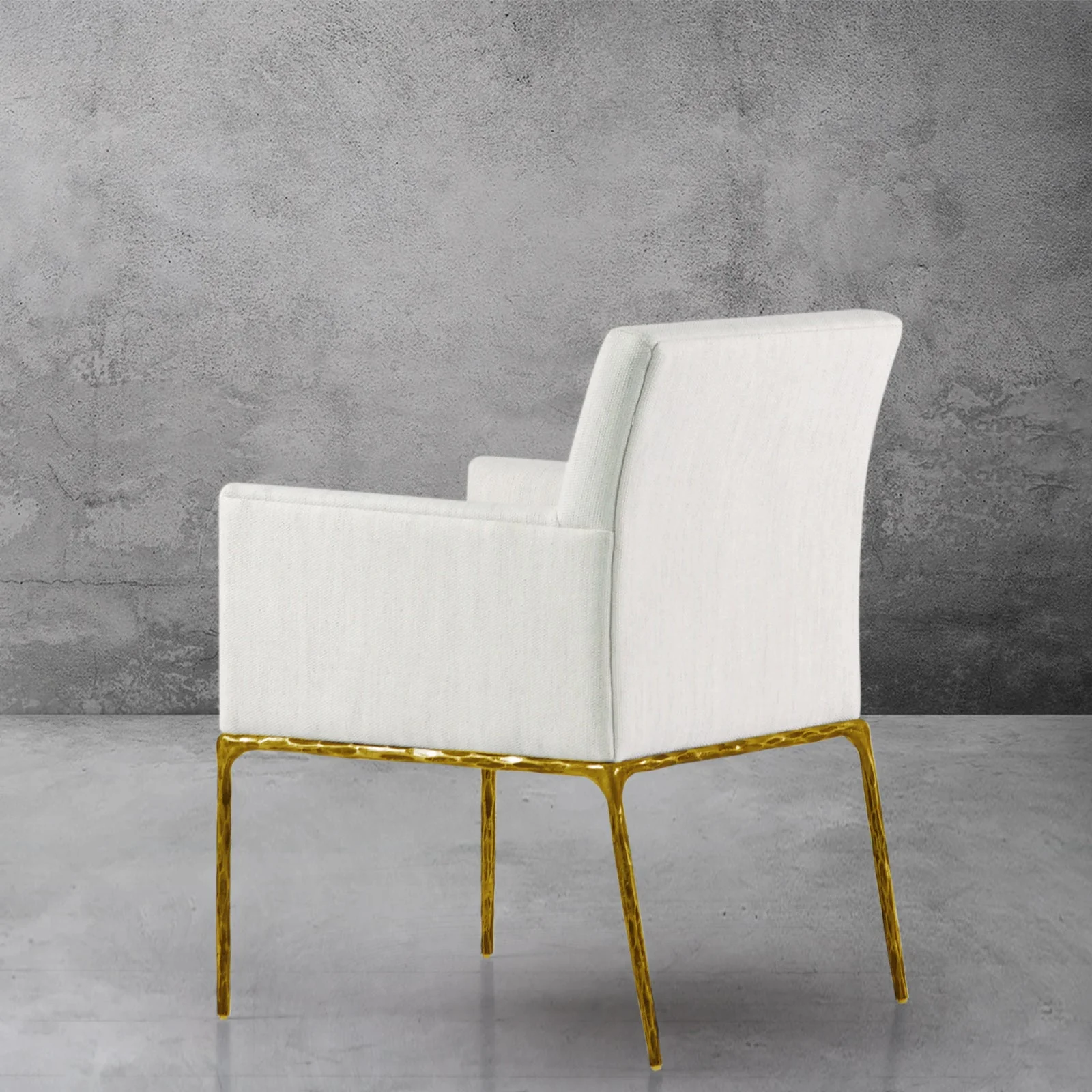 Hand-Forged Metal Track Fabric Lounge Armchair - Image 5