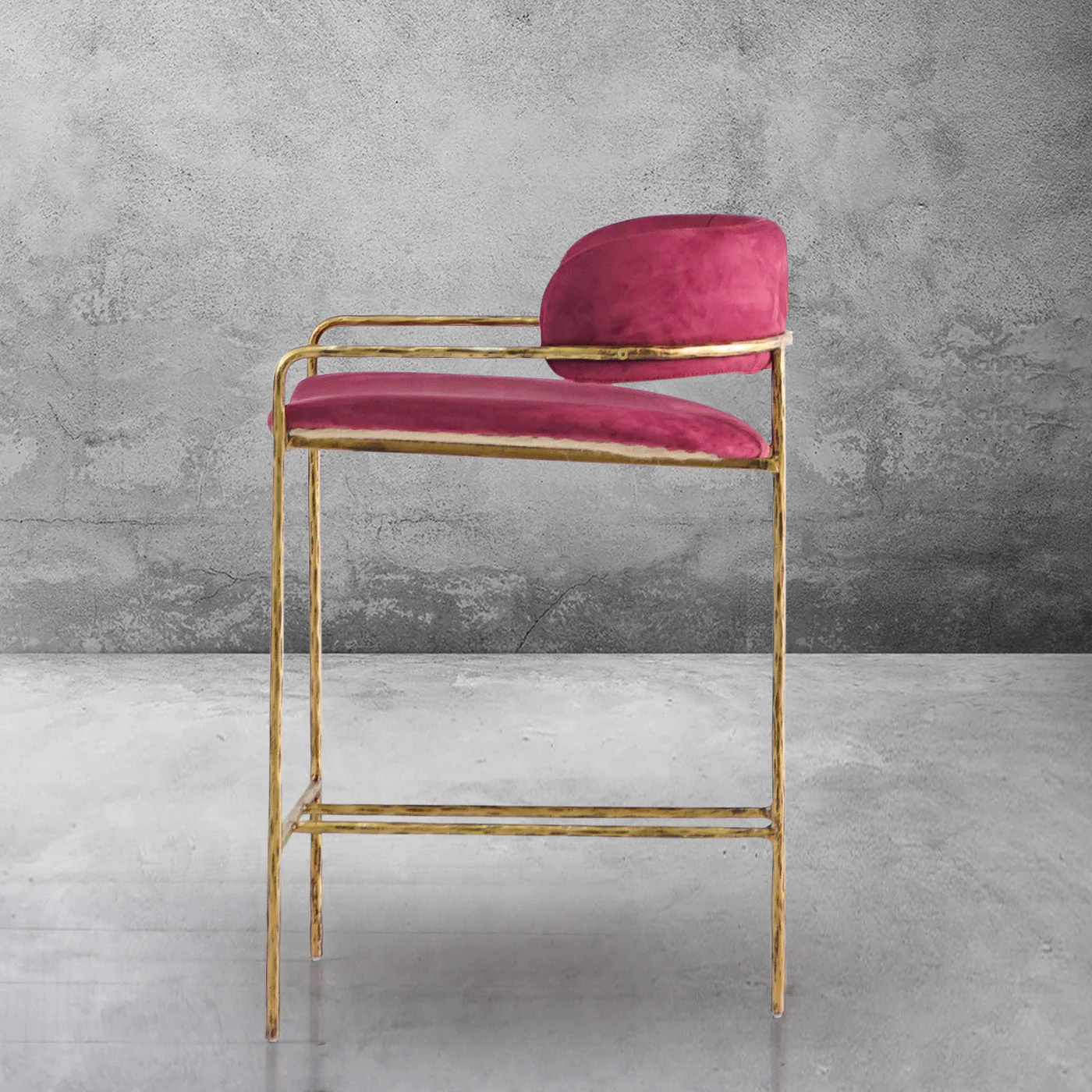 Hand-Forged Metal Vintage Armrest Bar Chair - Image 4