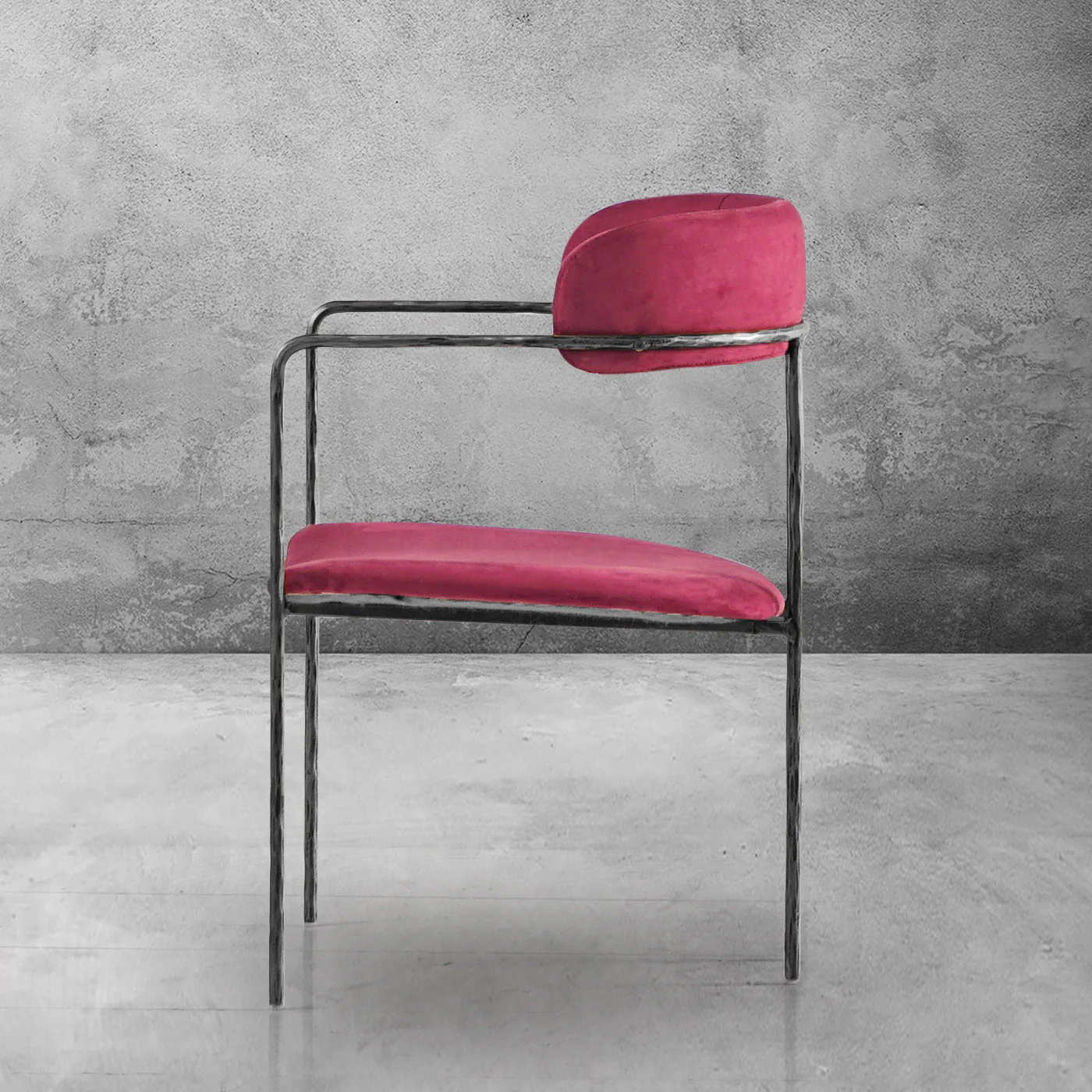 Hand-Forged Metal Vintage Armrest Bar Chair - Image 9