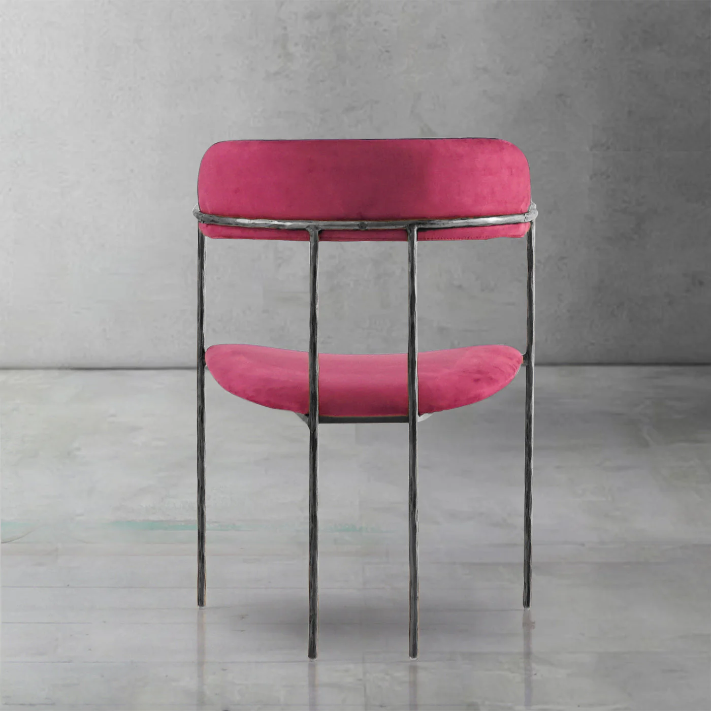 Hand-Forged Metal Vintage Armrest Dining Chair - Image 10