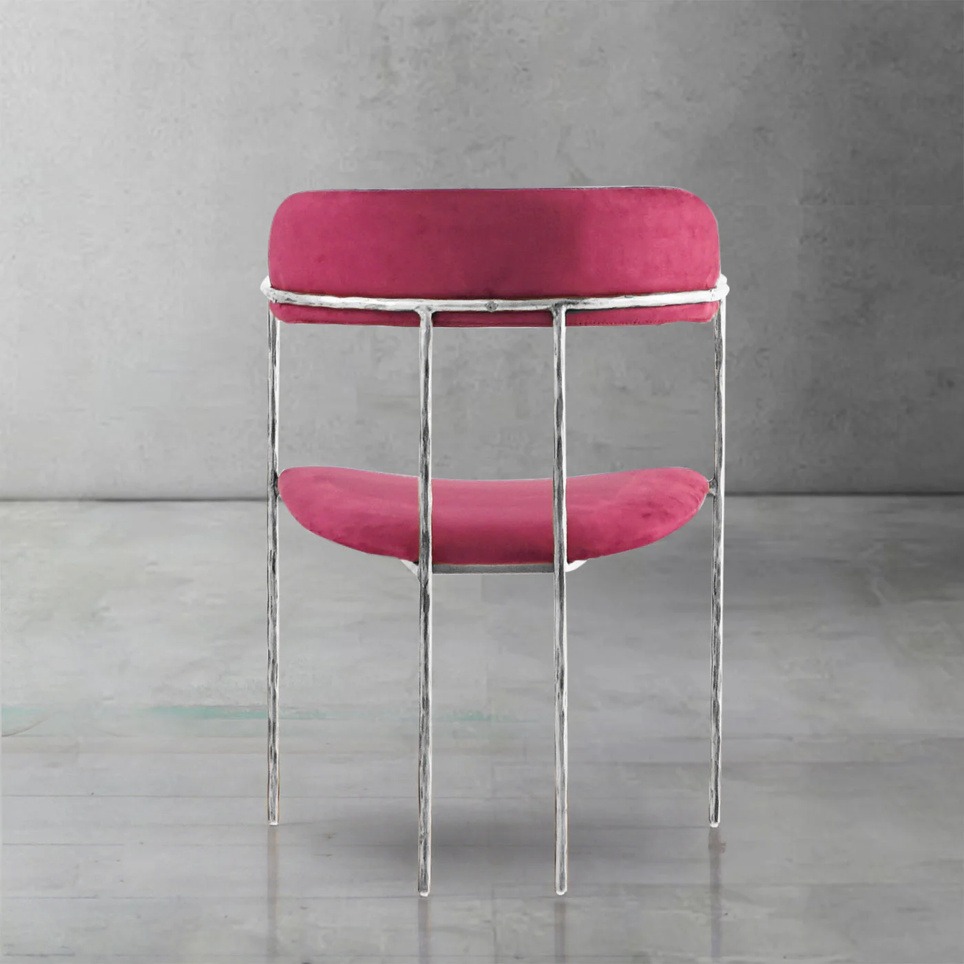 Hand-Forged Metal Vintage Armrest Dining Chair - Image 15