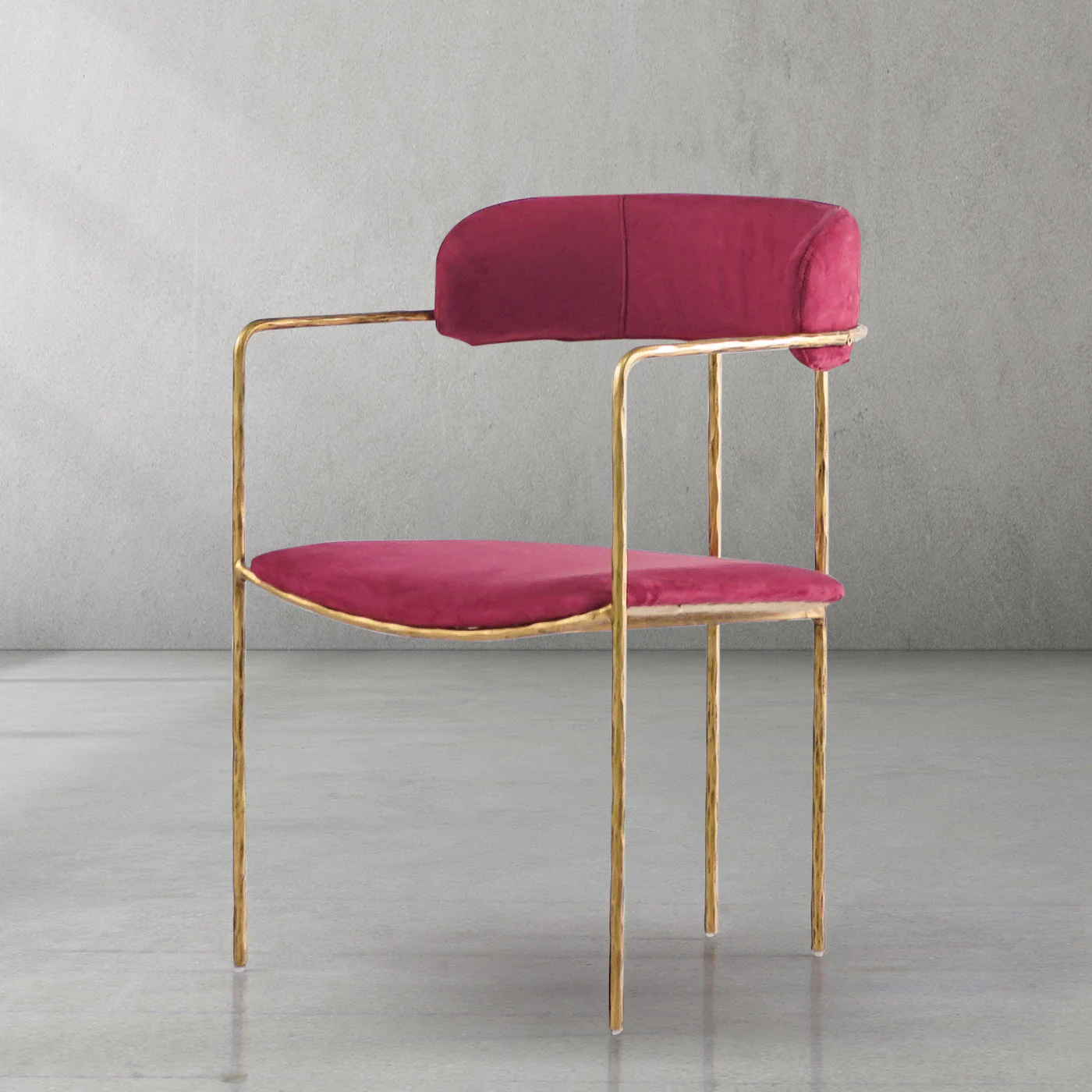 Hand-Forged Metal Vintage Armrest Dining Chair - Image 19